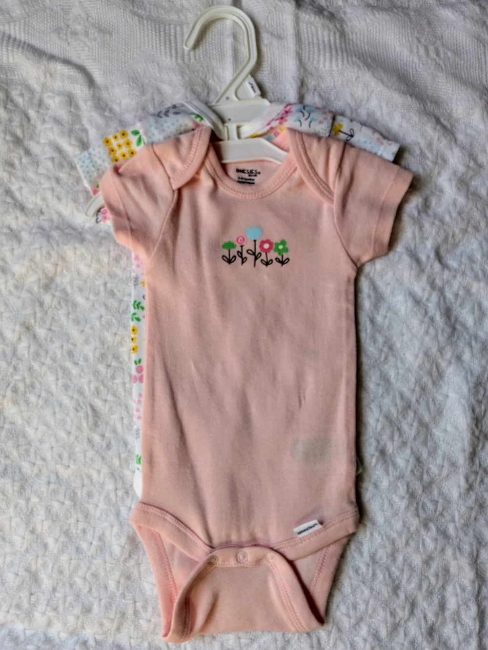 2 Piece Baby Girls' Pink And Floral Onesies